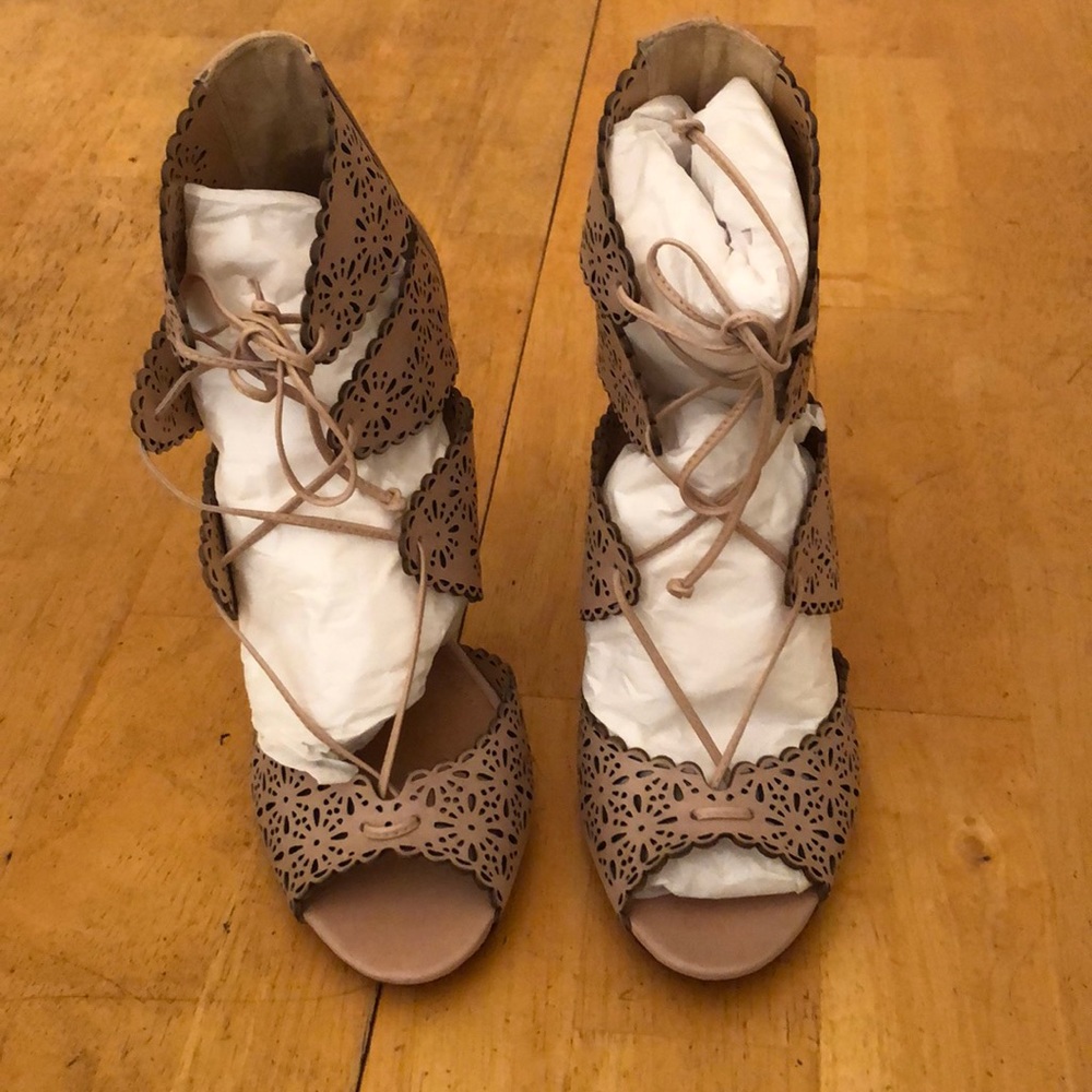 Schultz Pink Leather Lace Up High Heels